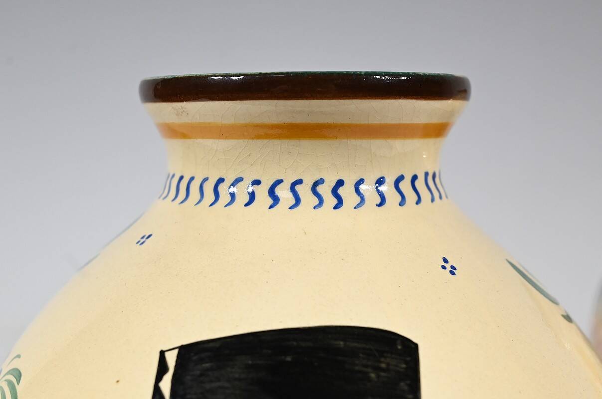 Pair of Earthenware Vases, Henriot Quimper – Mid 20th Century