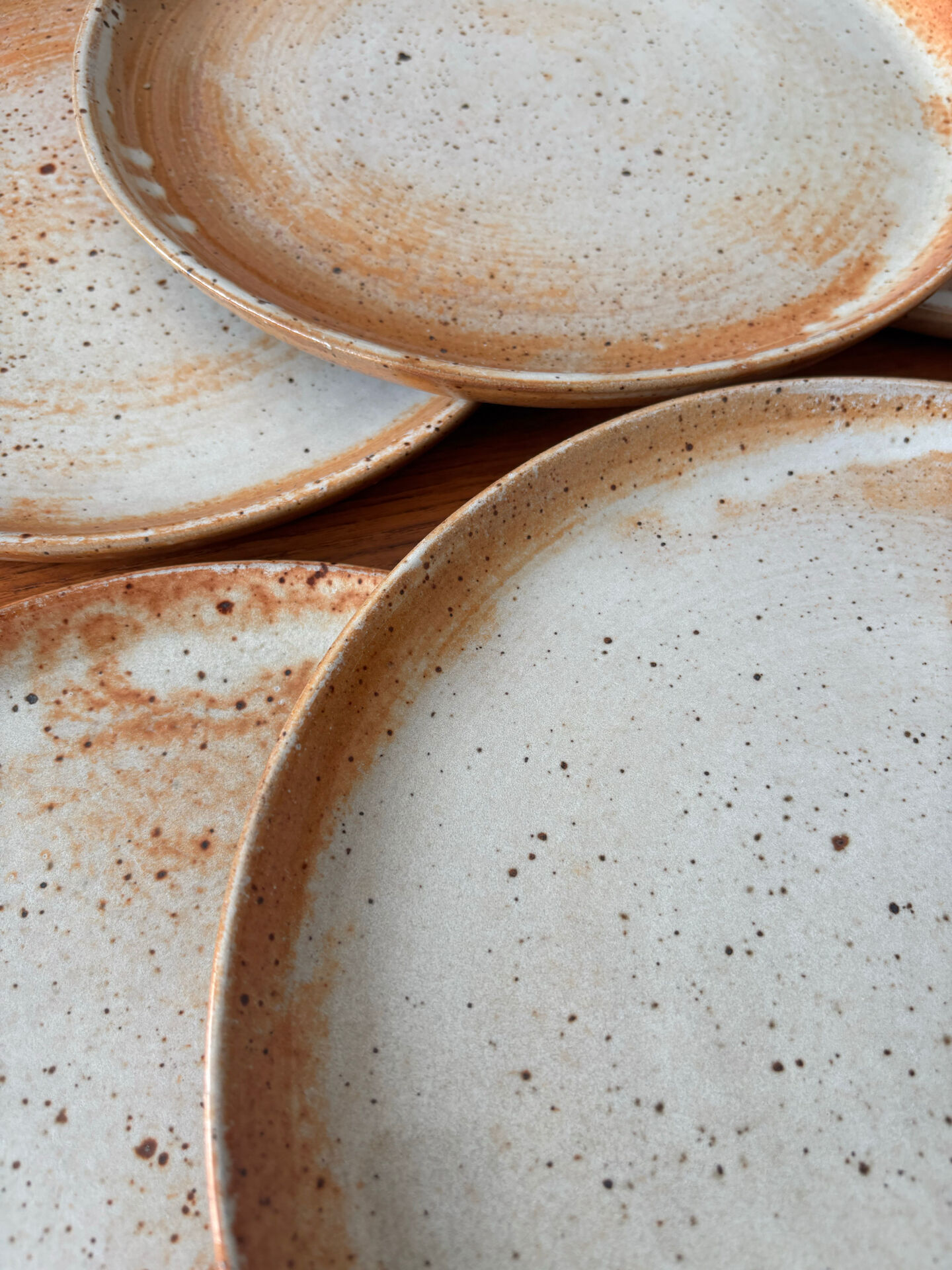 Lot de 6 assiettes en grès vintage - assiettes de présentation grès ém