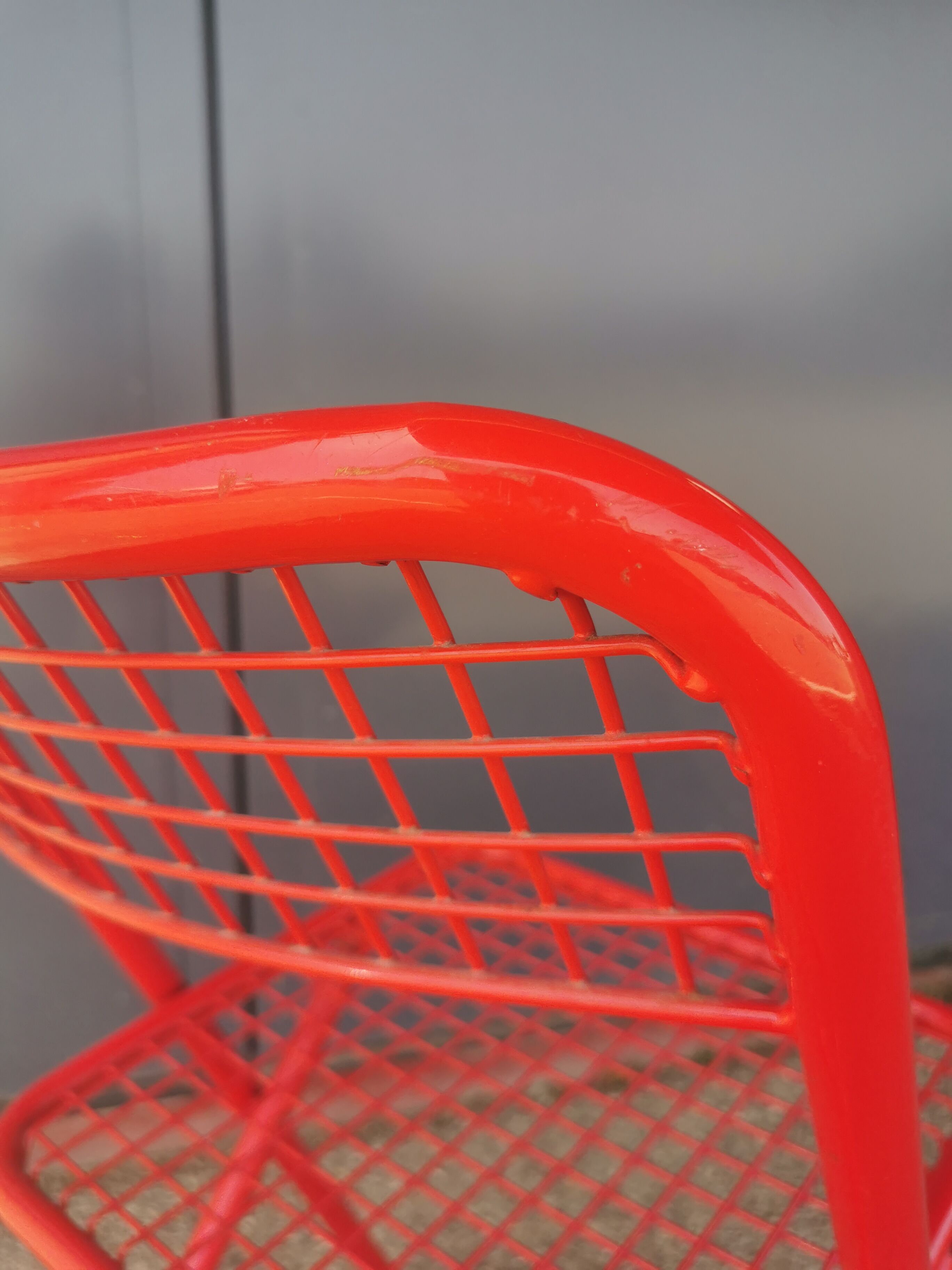 Vintage red metal folding chair