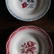 6 mismatched soup plates Marsac Marinette Digoin Badonviller