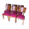 Walnut chairs bramble and faux leather