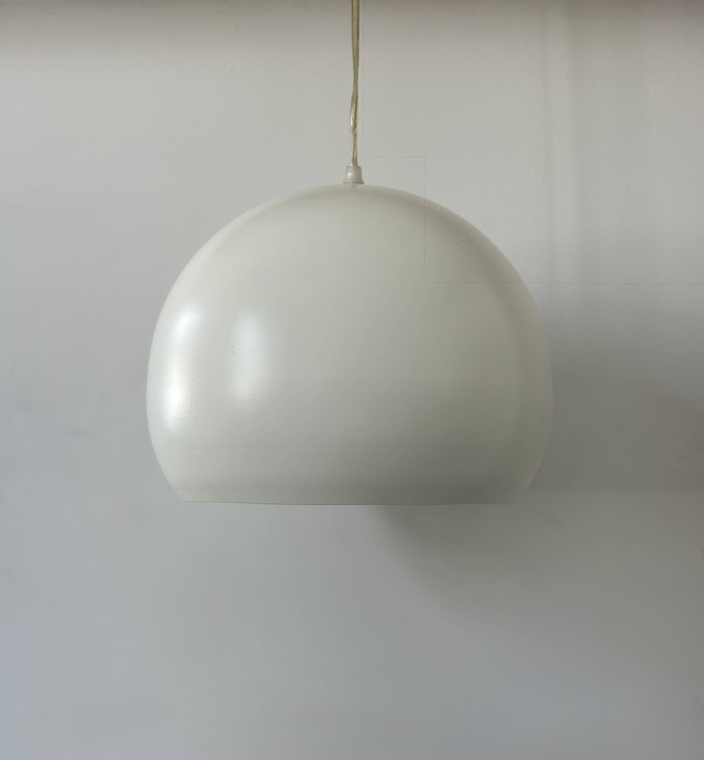Vintage white metal pendant light, France 1980