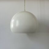 Vintage white metal pendant light, France 1980