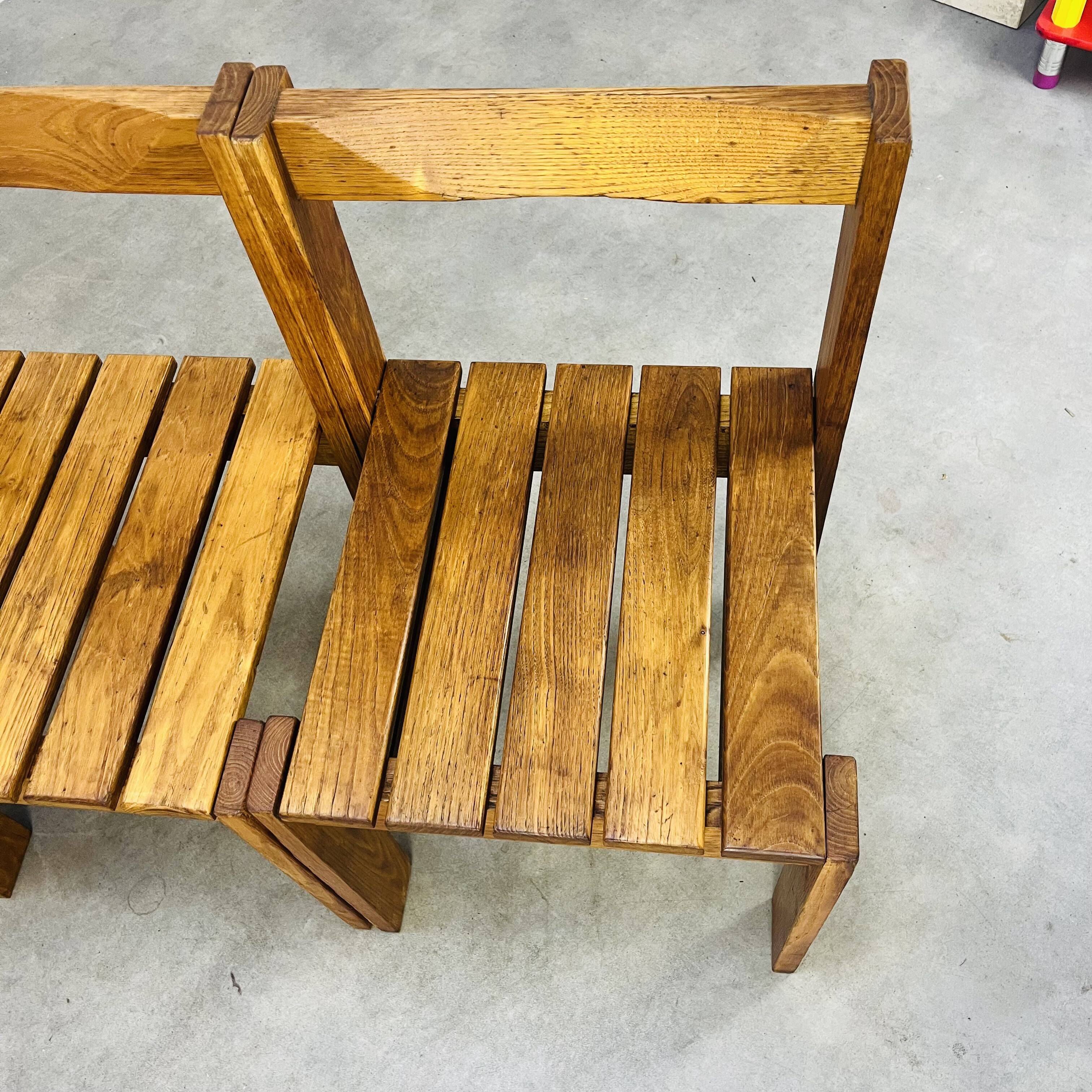 4 minimalist pine chairs Les Arcs, 1960s