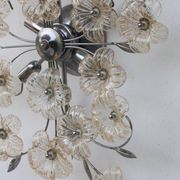 Large Size Gold and Transparent Murano Glass Wall light or Ceiling Light Fl