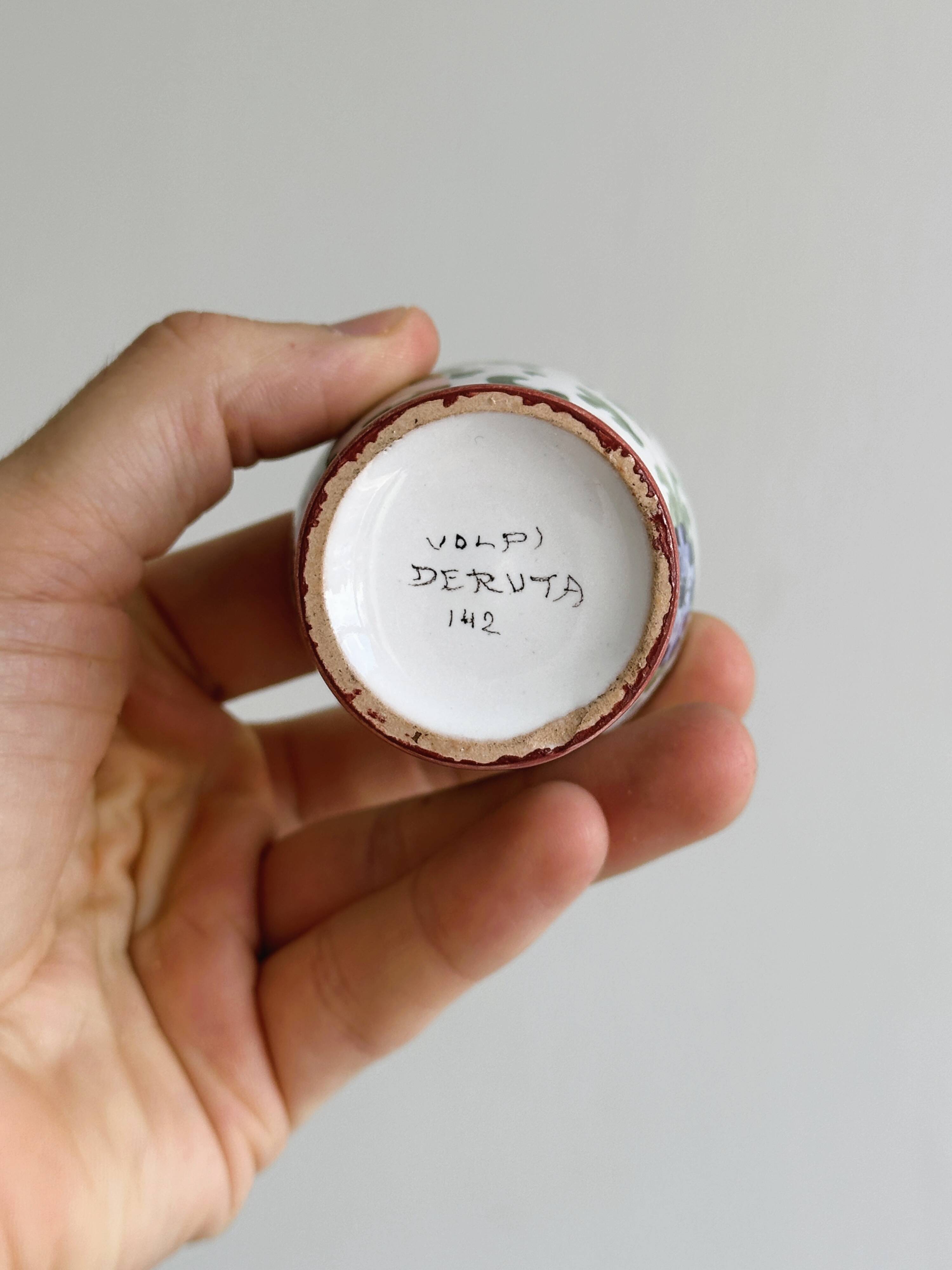 small vintage hand-painted ceramic egg cup