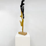 Sculpture en bois 'duo dansant pour toujours ensemble'