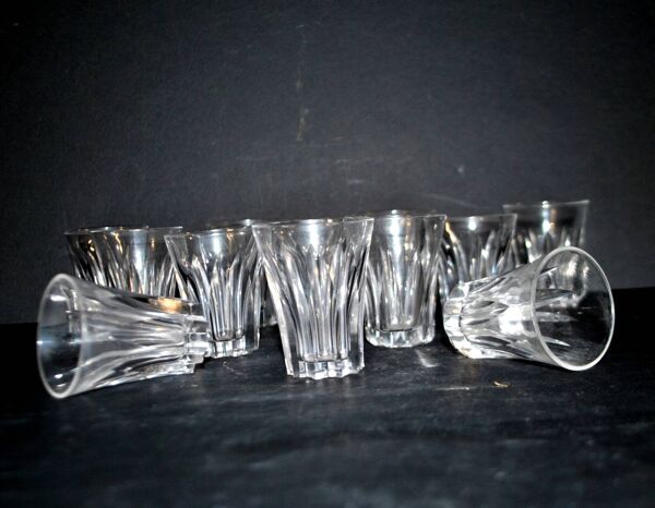 Baccarat lot de 12 verres à liqueur art déco en cristal taillé étoile cave cabaret