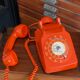 Vintage orange dial phone