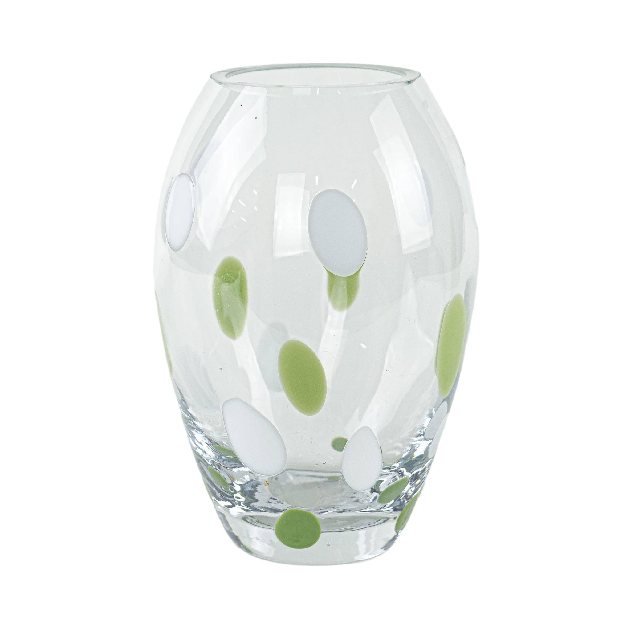 Polka-dot glass vase, Danish design, 1970s, made in Denmark