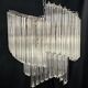 Chandelier with Murano glass quadrilateral prisms, handmade.
