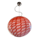 Contemporary Red and White Sphere Pendant in Glass