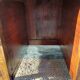 bureau enfant, ado, bois massif et cuir rouge