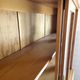 Large vintage display cabinet in solid pine with sliding doors, Country style.
