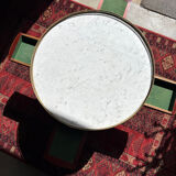 Bouillotte table in Louis XVI style, marble and brass.