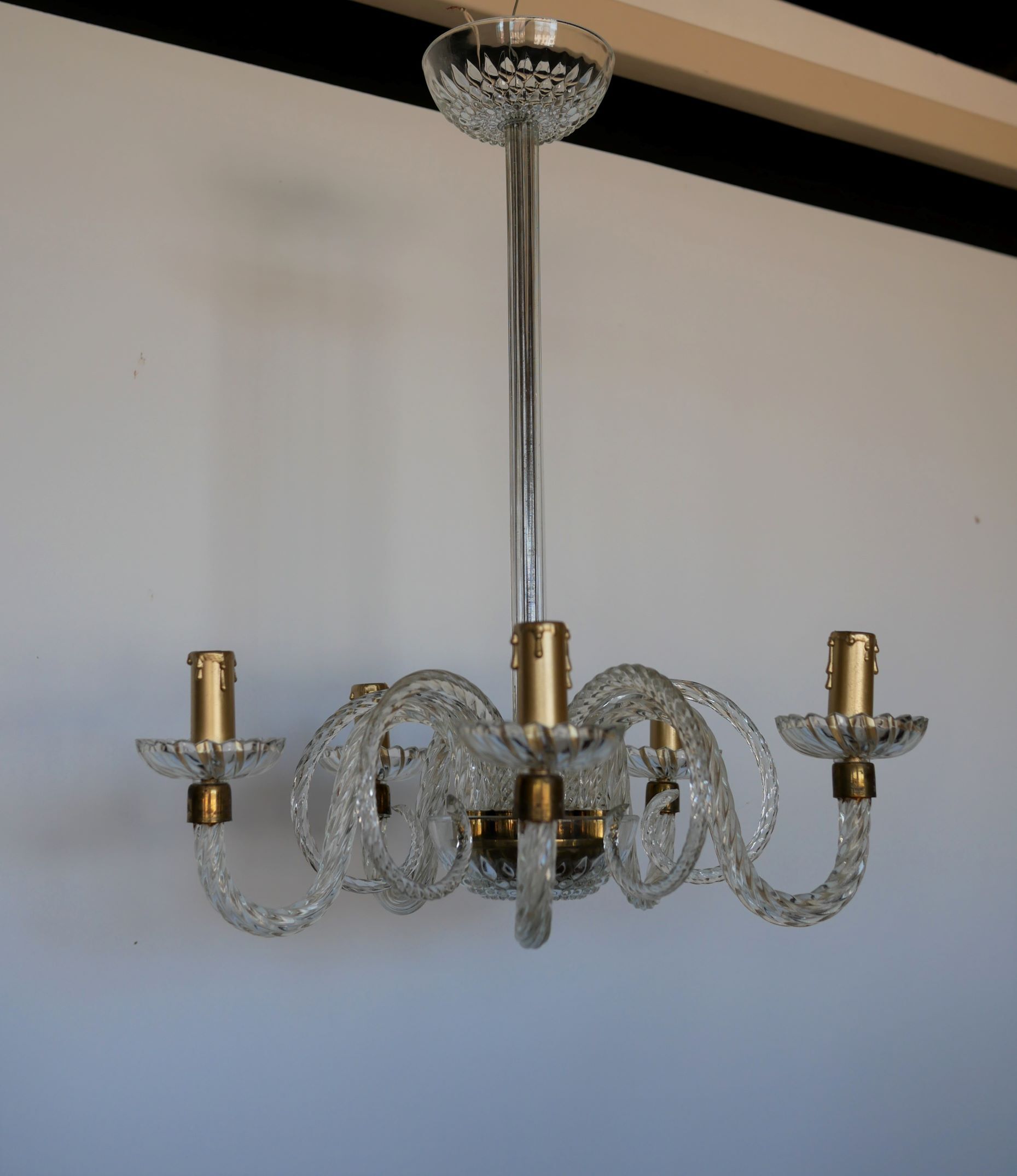 Vintage glass chandelier