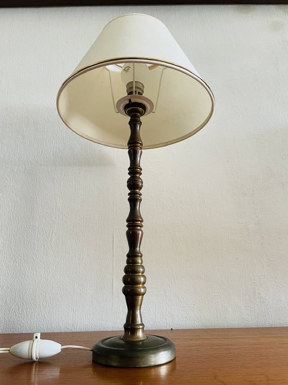 Vintage brass table lamp, circa 1940s - 1950s