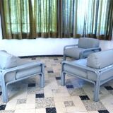 Two-Seater Leather and Steel Lounge Sofas by Gae Aulenti for Knoll International, 1970s, Set of 2