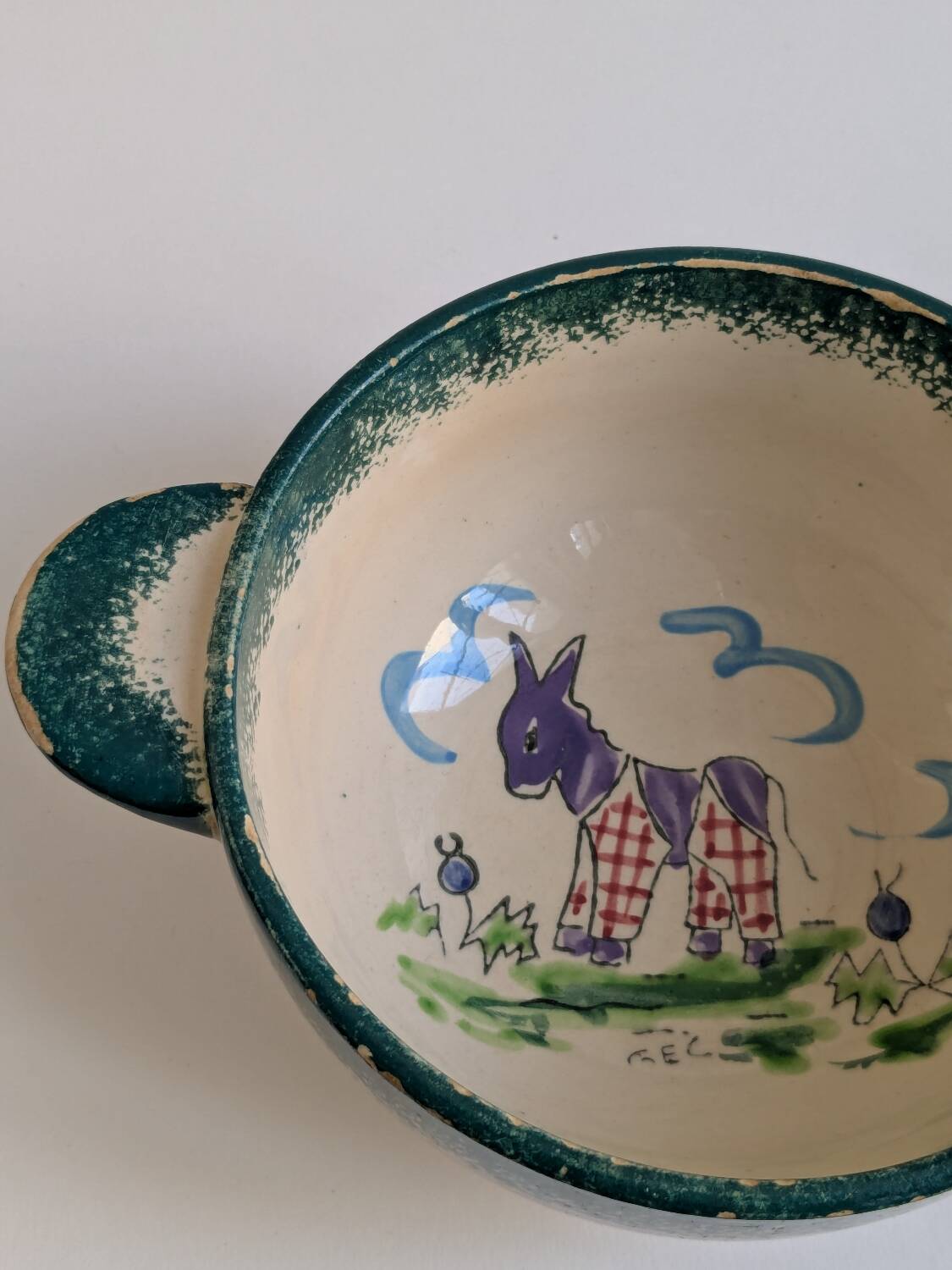 Vintage bowl with donkey motif La Fleet in Ré