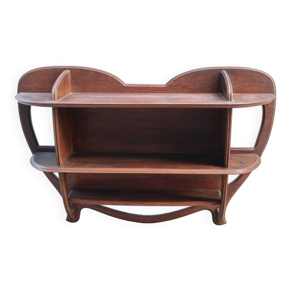 Grande étagère 1900 Art Nouveau en chêne massif — Beyit