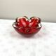 Cendrier vintage en verre massif rouge style Murano