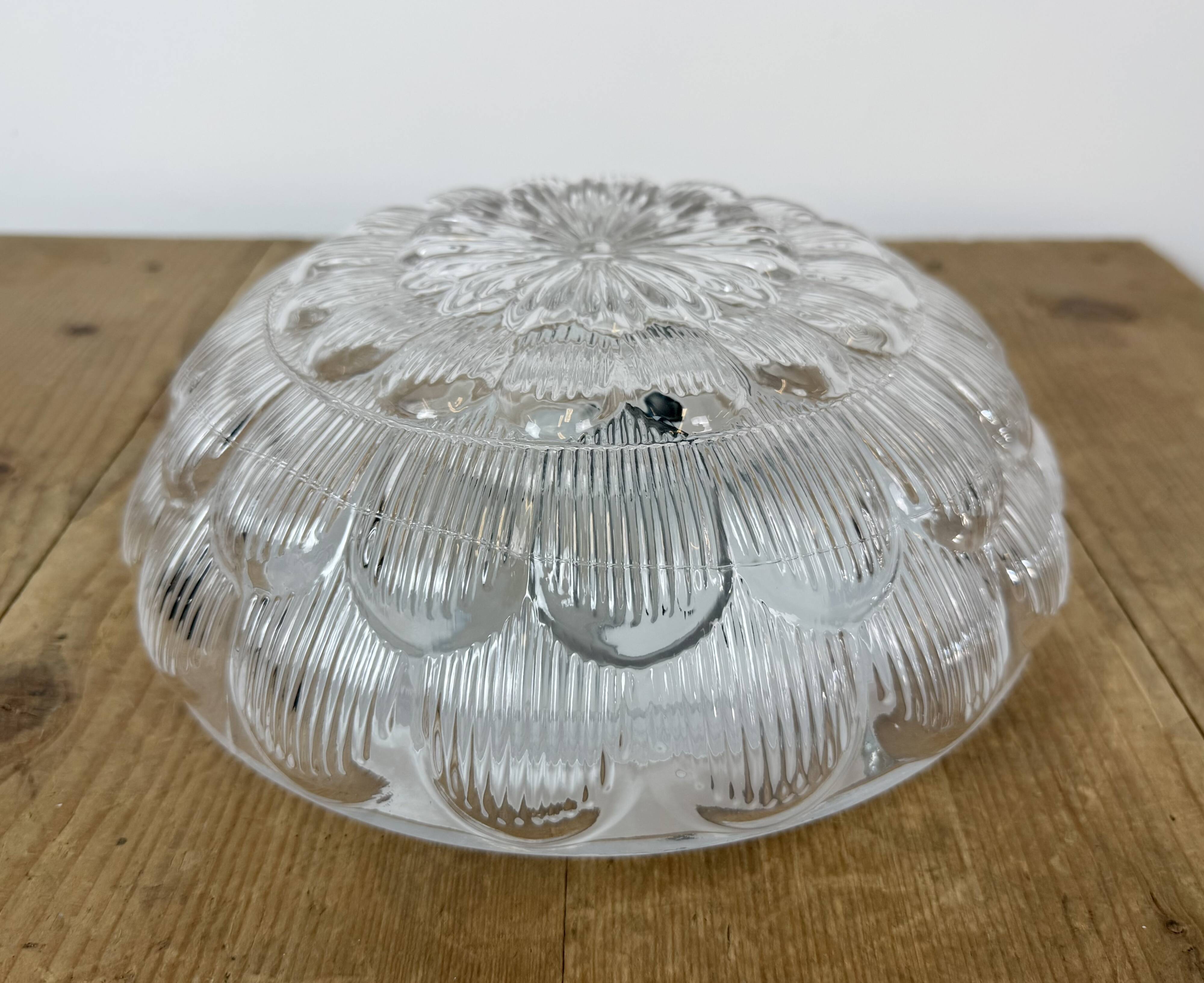 Vintage Glass Wall or Ceiling Light, 1970s