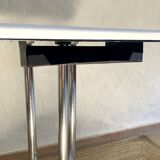 Antique cast iron and enamelled metal table, circa 1950