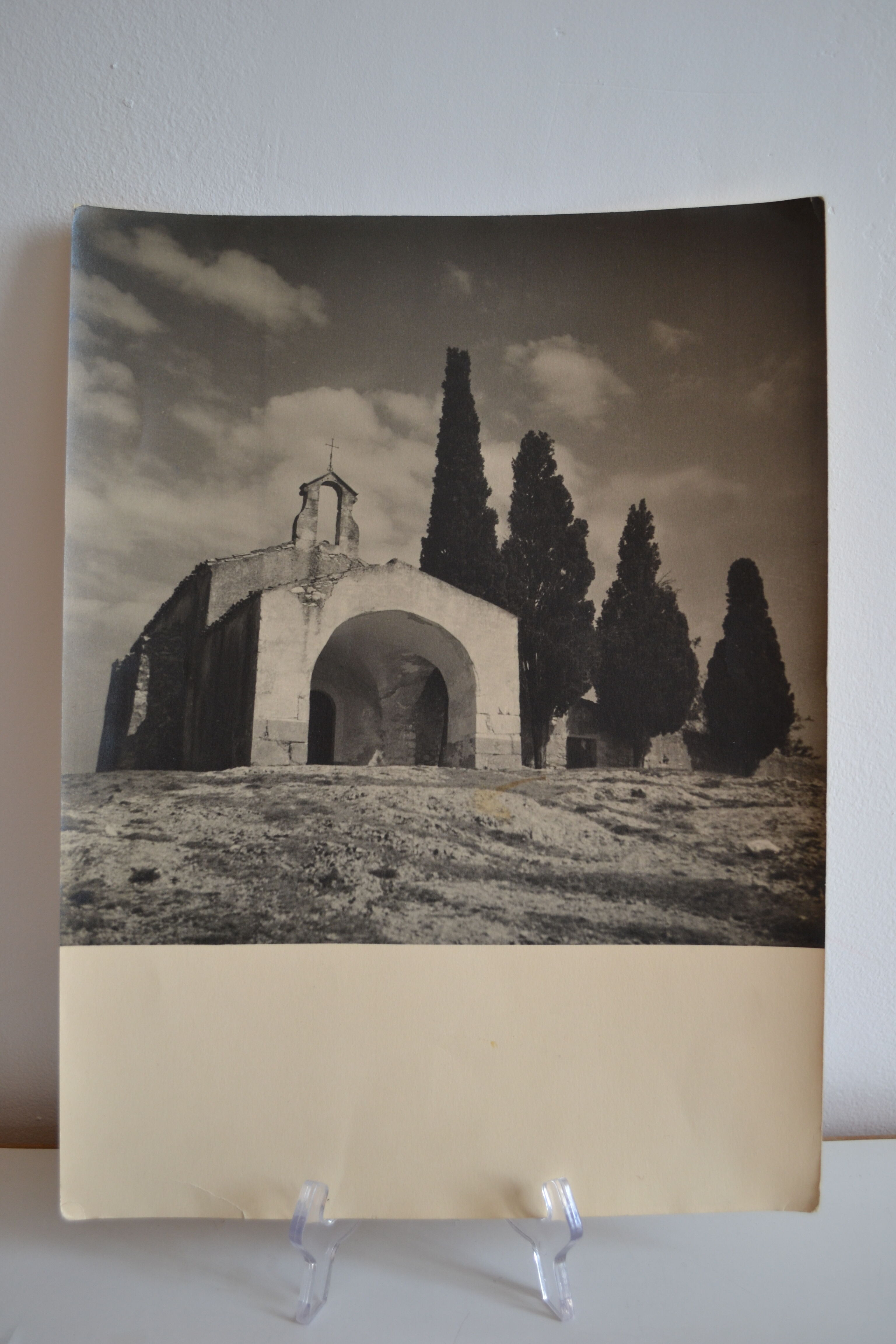 Silver photo mediterranean romanesque church circa 1970