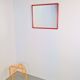 Miroir en cadre rouge postmoderne italien, années 1980