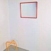Italian Postmodern Red Frame Mirror, 1980s