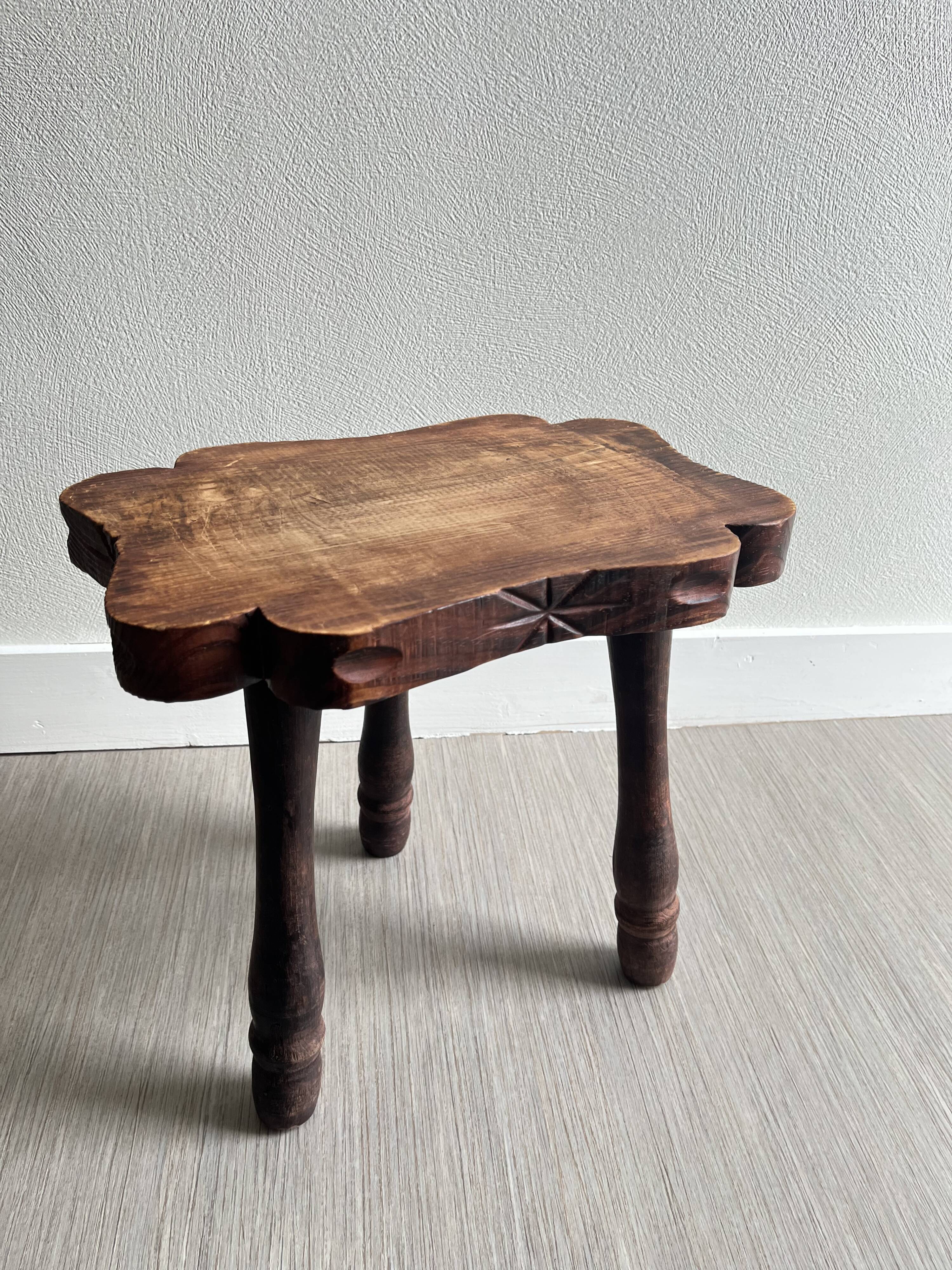 Wooden tripod stool