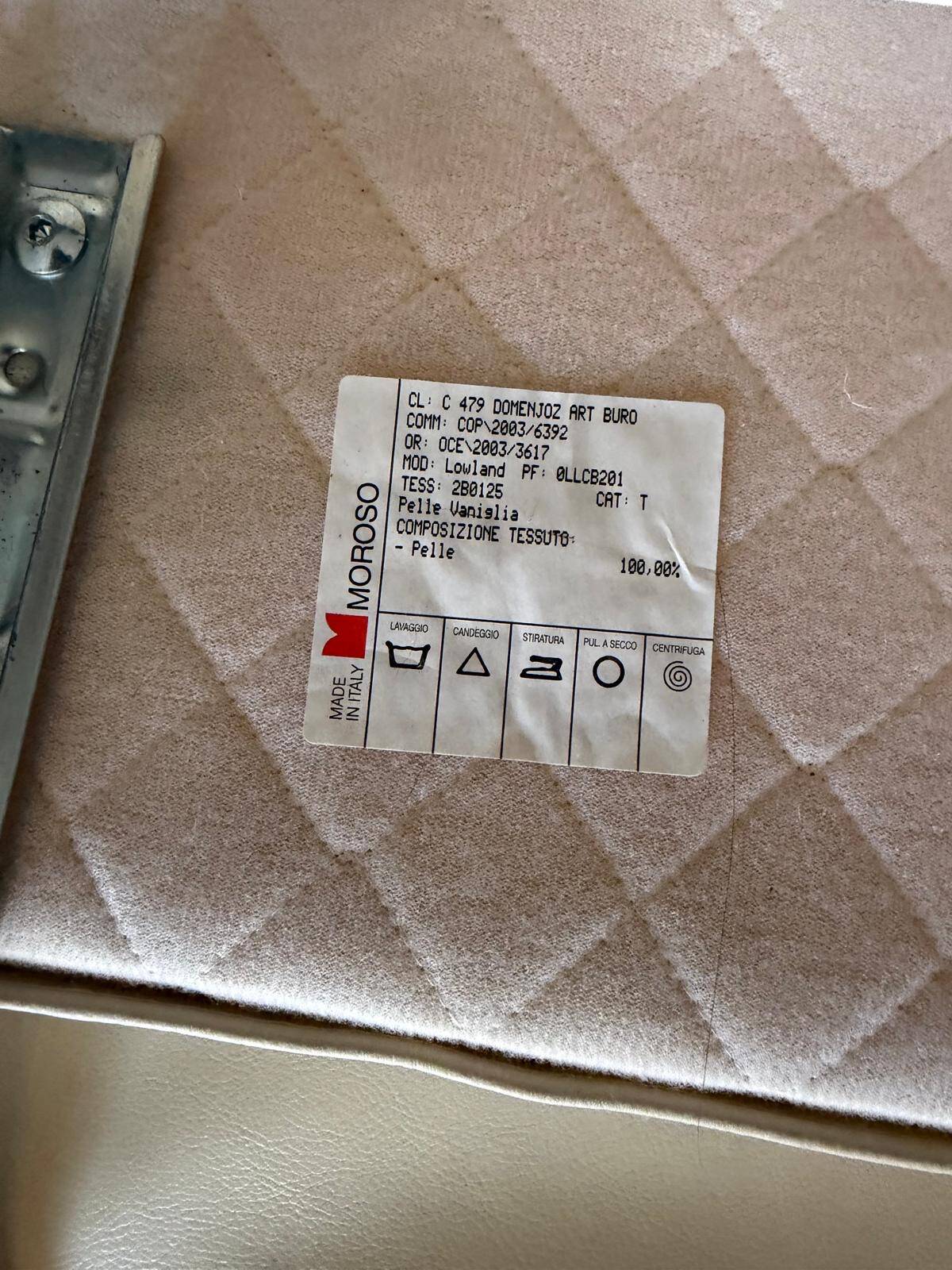 Moroso Lawland Sofa by Patricia Urquiola - vanilla leather - Original