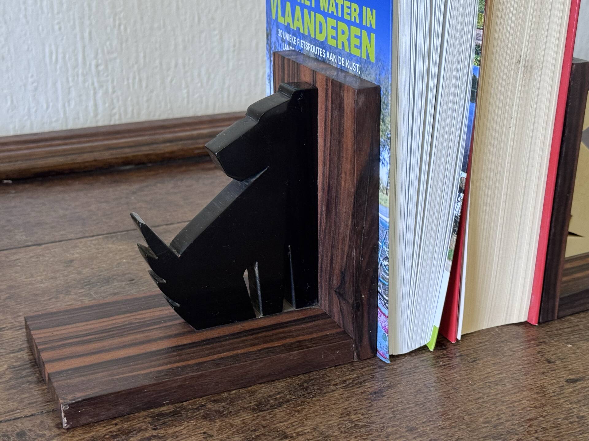 Art Deco bookends in rosewood and Bakelite