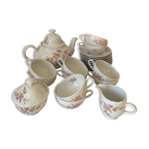 Service thé « Fleurs roses » porcelaine Bavière
