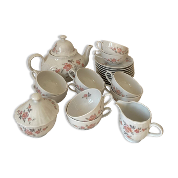 Tea service "Pink flowers" Bavarian porcelain