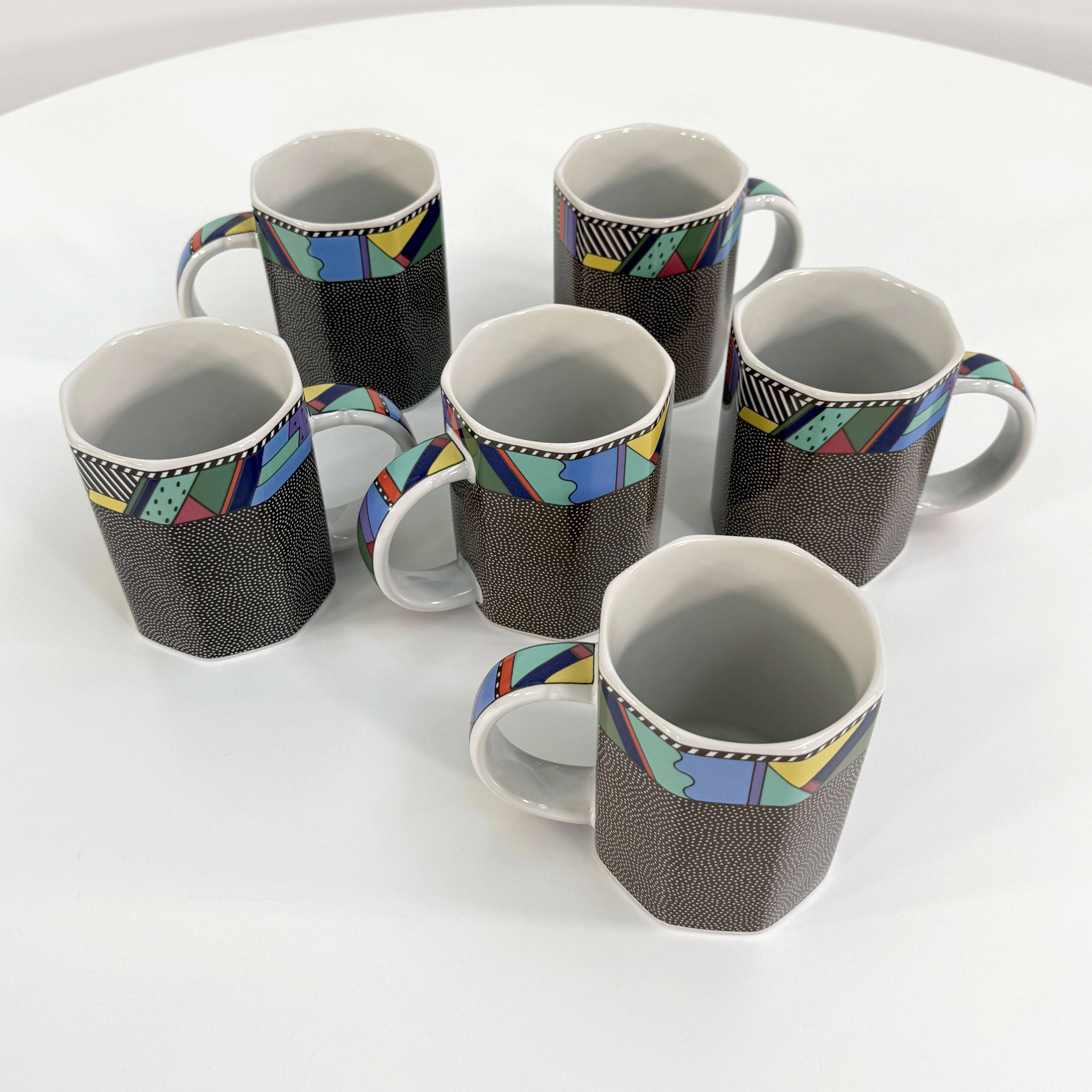 Paire de tasses Scenario Metropol de Barbara Brenner pour Rosenthal, 1990
