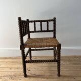 Turned wood corner chair