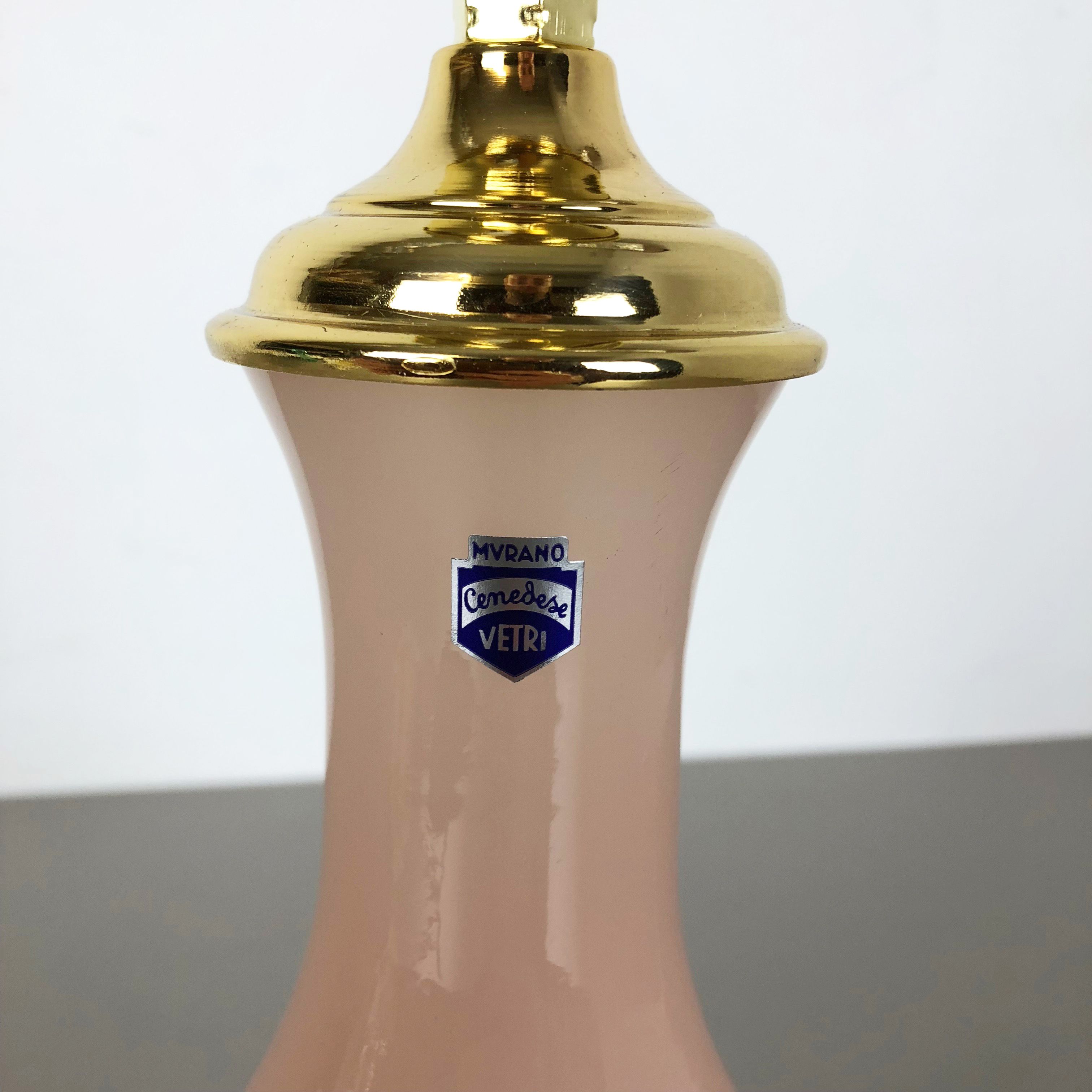 Murano glass "rose" table desk light Cenedese Vetri 1960s