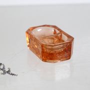 Serviteur Sel Poivre en verre rose, vintage français, authentique