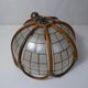 Lamp in mother-of-pearl brass and rattan