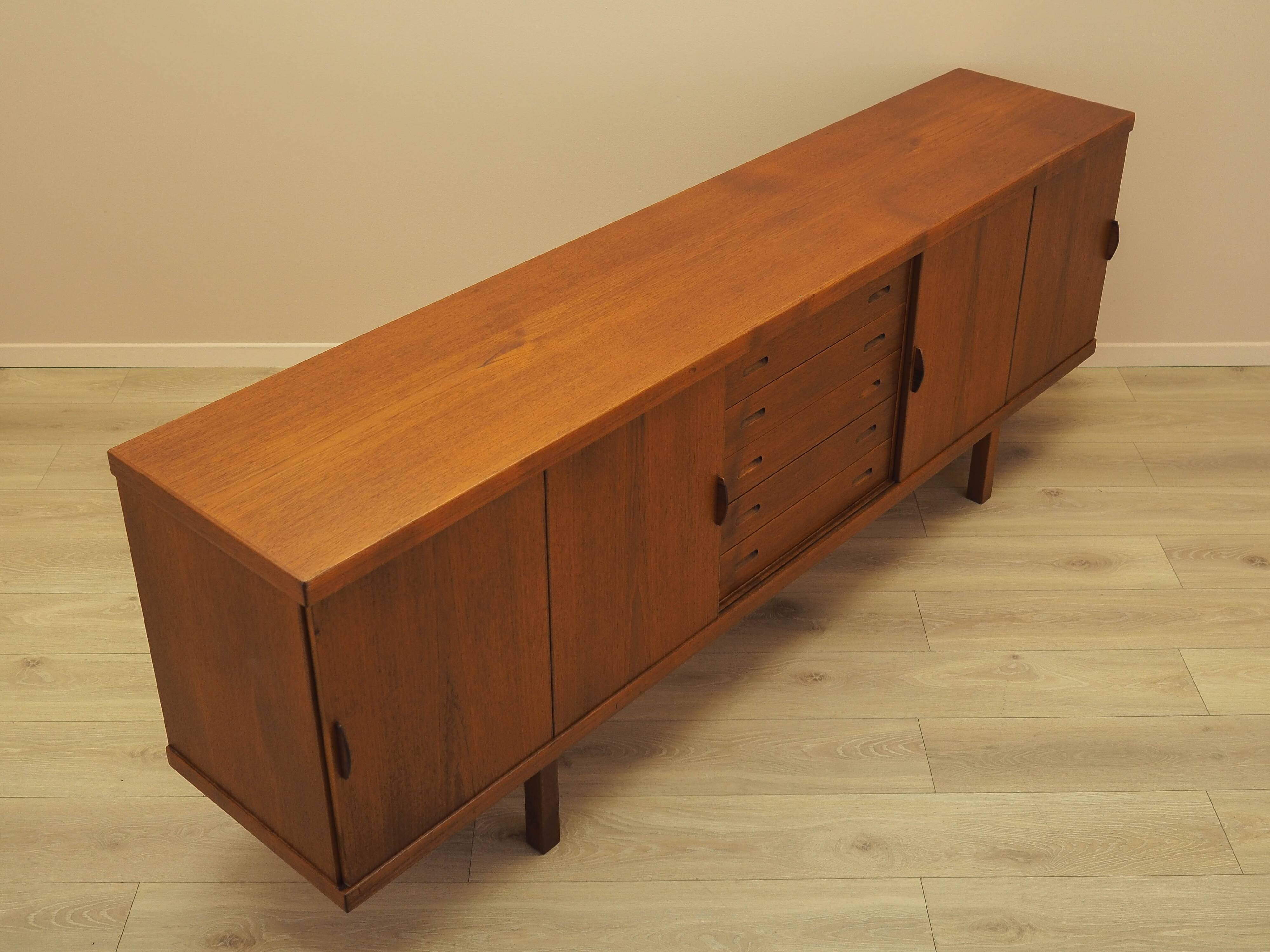 Teak sideboard with sliding doors, Denmark, 1960s