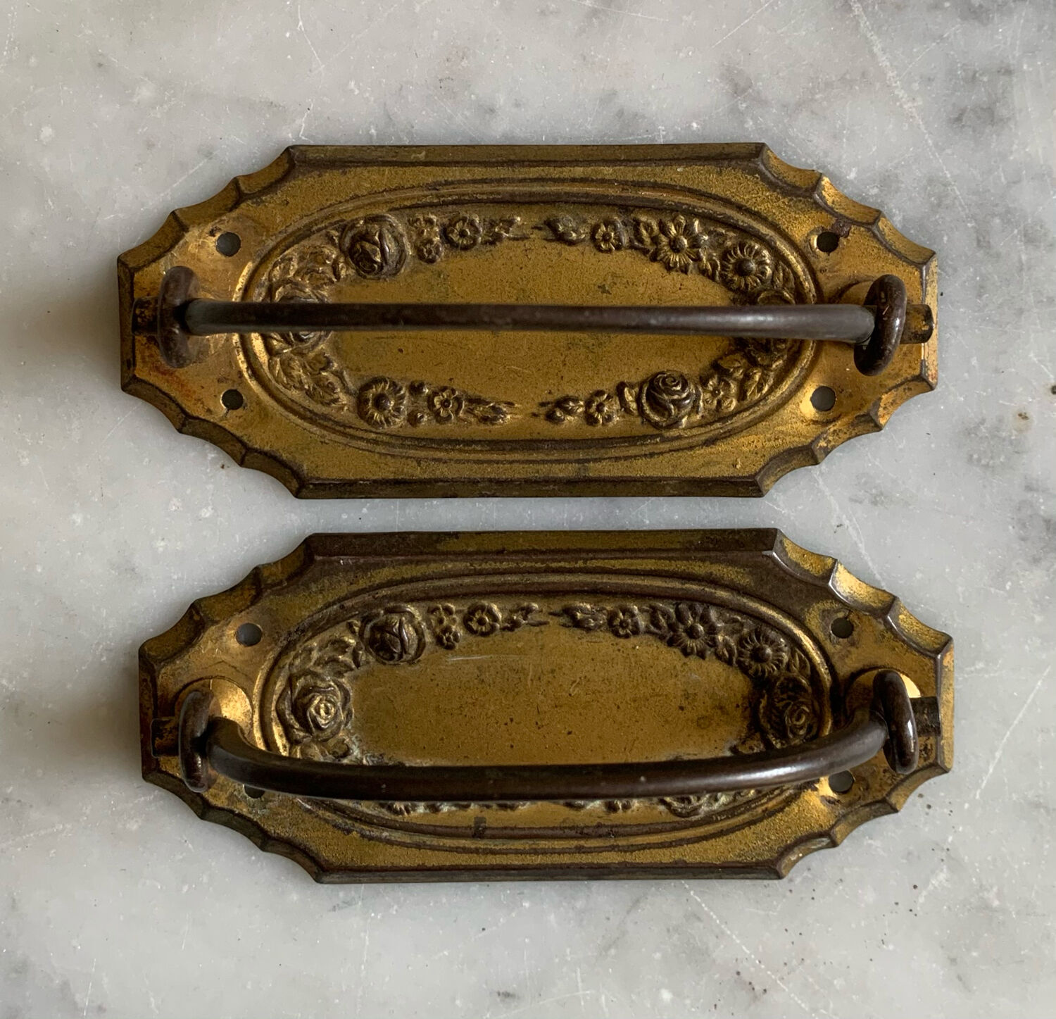 Art deco brass handles