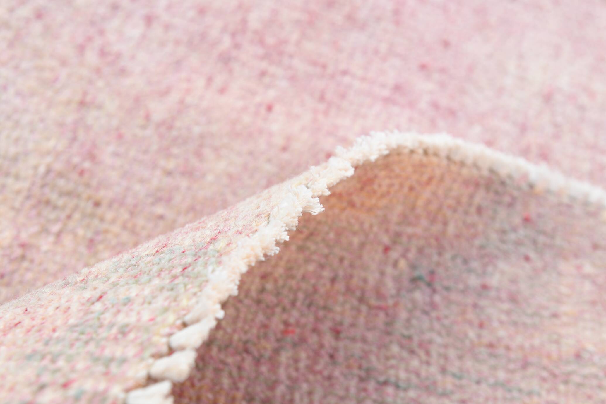 Tapis Anatolien Vintage Fait Main en Laine,Tons Rose Poudré & Beige 265x166