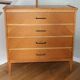 Commode 4 tiroirs chêne clair 1960