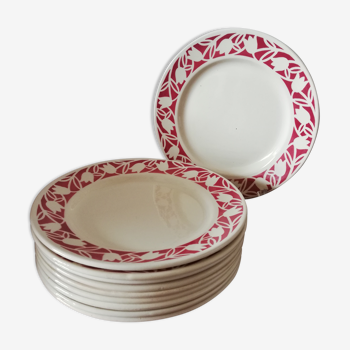 10 dessert plates in badonviller porcelain