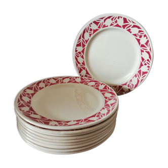 10 dessert plates in badonviller porcelain