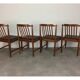 4 Scandinavian teak chairs with bars, 60s