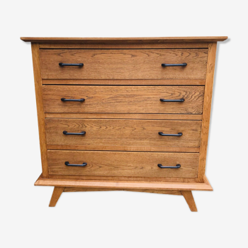 Vintage chest of drawers 1950 in solid oak