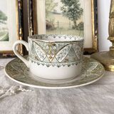 Large cup and saucer in Creil and Montereau ironstone.