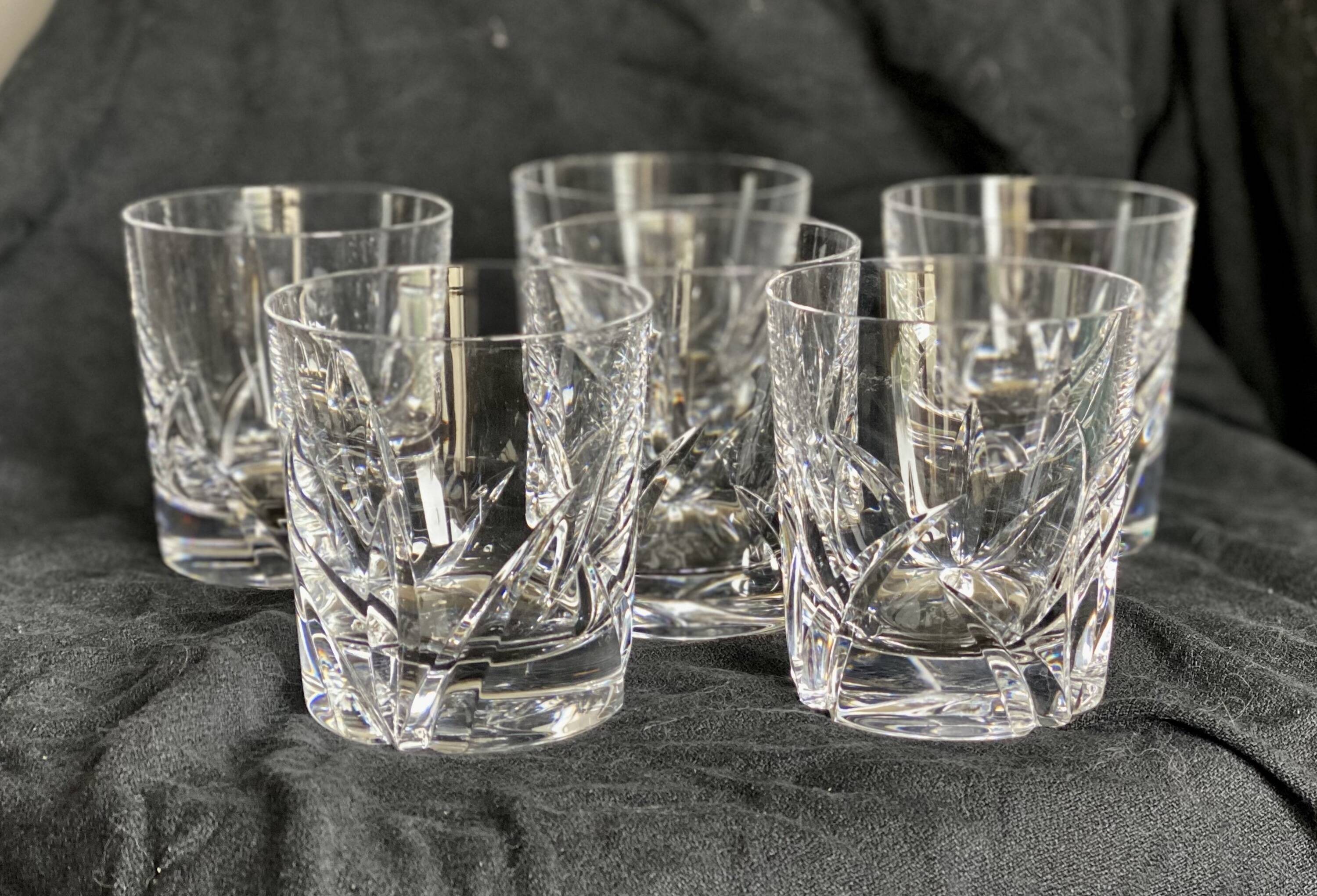 Service de 6 verres à whisky cristal taillé de sèvres